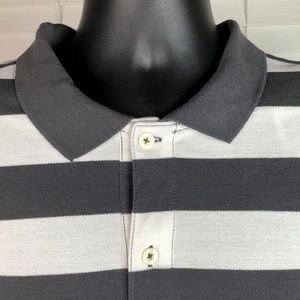 NWTs Gap charcoal gray/white striped polo shirt
